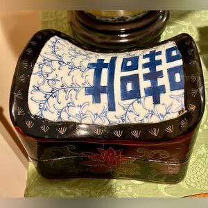 Vintage Chinese Papier Mache Lacquered Shard Box